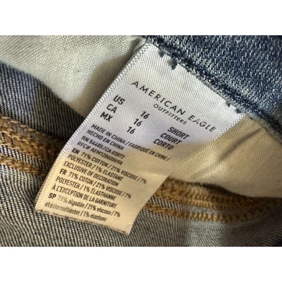 American Eagle Next Level Stretch Curvy Hi Rise Jeggings Distressed, Size 16S - Picture 4 of 5